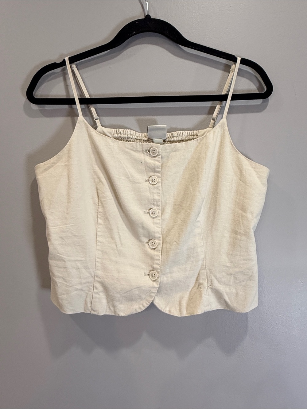 a new day Cream Button-Front Spaghetti Strap Cami